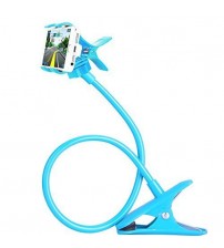 Universal Flexible Long Arm Mobile Phone Holder Stand with Clipper for home, office, car, travel, Blue Color